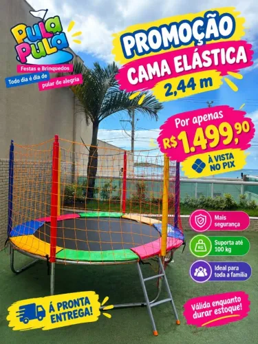 Cama Elástica/ pula pula 2,44m -Ideal para salões de festa, cerimoniais e lazer