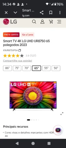 Tv lg65ur87