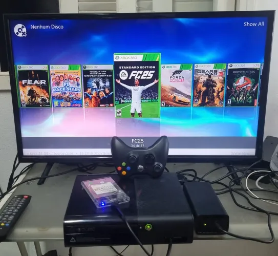 XBOX360 RGH 500GB 84 JOGOS + 5800 JOGOS RETRÔS- LEIA DESCRIÇÃO 