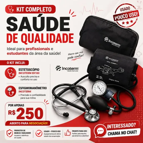 Estetoscópio + Esfigmomanômetro Incoterm - Kit Completo