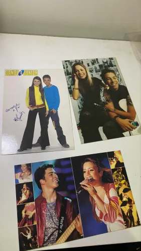 kit 3 postais sandy e junior autografados - postal Nokia - identidade