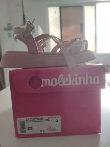 Sandália Molekinha Rosa Cristal Pérola 22