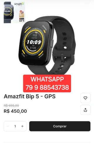 AMAZFIT BIP 5 GPS STRAVA ORIGINAL LACRADO LANÇAMENTO TEMOS OUTROS MODELOS TAMBÉM