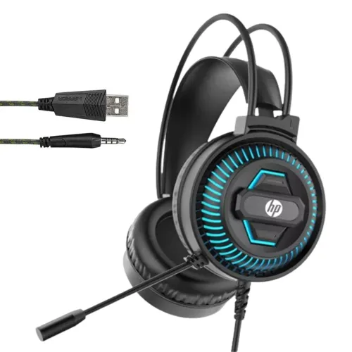 Headset Gamer Com Microfone Conexão P3 + USB Para Led - HP