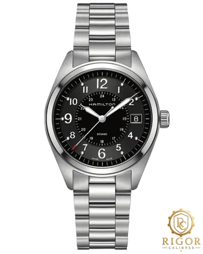 Relógio Hamilton Khaki Field 40mm Quartz H68551933 Bracelete Cristal de Safira