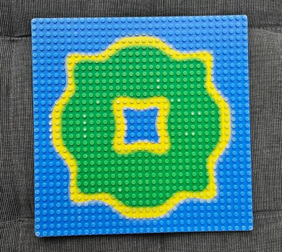 Base LEGO Vintage de 32x32 Padrão Ilha e Lagoa Central