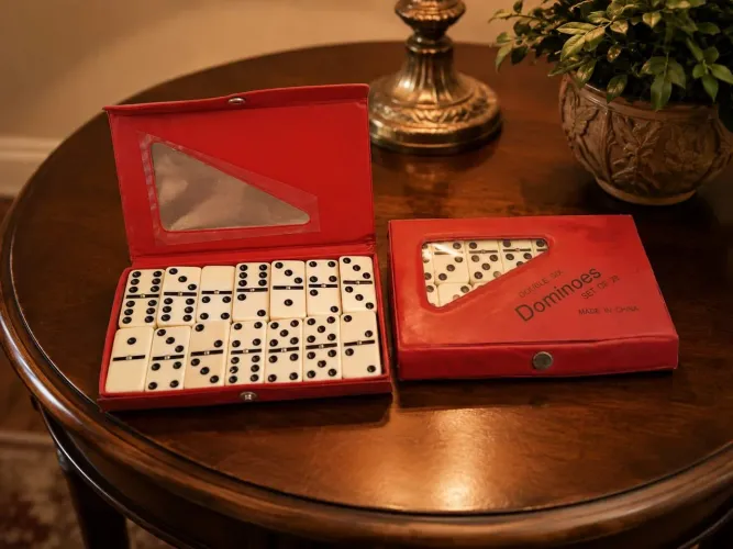 JOGO DE DOMINO DE OSSO EM EXCELENTE ESTADO DE CONSERVAÇÃO