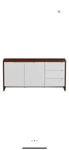 Buffet tok stok branco e madeira 