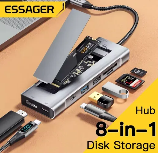 Hub Essager com 8 conexões + entra NVME
