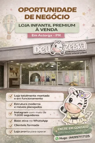 Vende-se Loja Premium de Vestuário Infantil em Astorga/Pr
