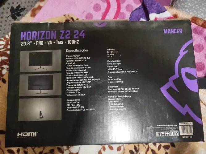 onitor Gamer Mancer Horizon Z2, 23.8 Pol, VA, FHD, 100Hz, 1ms, HDMI/VGA, MCR-HZN24-BL2