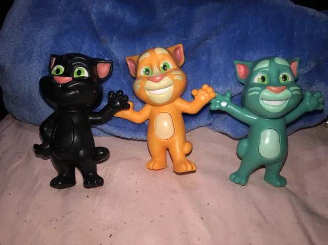 Lote 3 Bonecos Gato Talking Tom McLanche Feliz McDonald's 2016