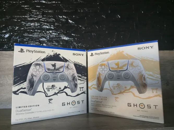 Dualsense ps5 dourado e preto ghost of yotei sem uso