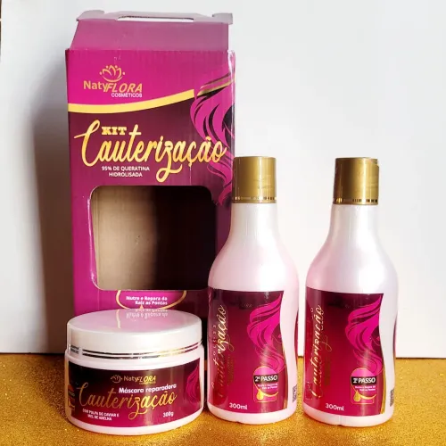 Kit Cauterização Capilar Naty Flora - Reconstrução Profunda e Brilho