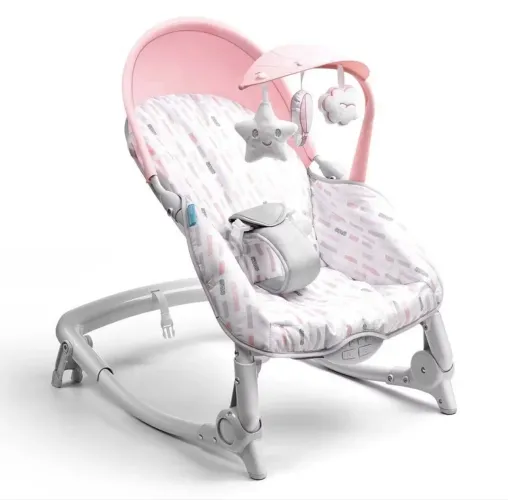 Cadeira de Descanso e Balanço Spice Dobrável 0 à 18kgs Rosa Multikids Baby