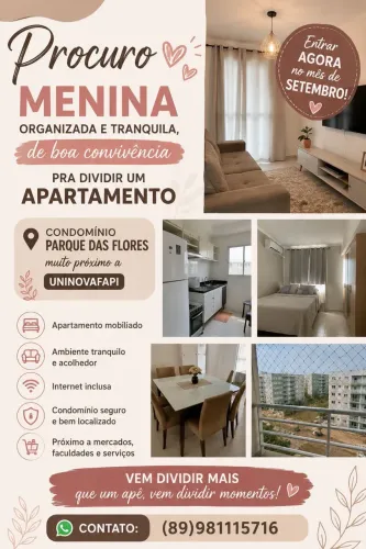 PROCURO MENINA PARA DIVIDIR APARTAMENTO!