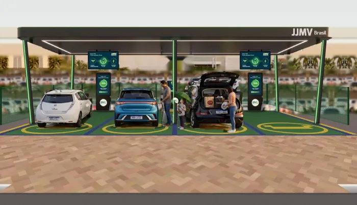 Eletroposto podendo colocar até 6 máquinas