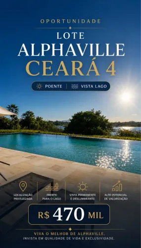 Oportunidade lote frente lago Alphaville Ceará
