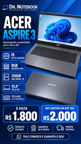 ? NOTEBOOK ACER ASPIRE 3 - CORE i5 | 8GB RAM | SSD 256GB