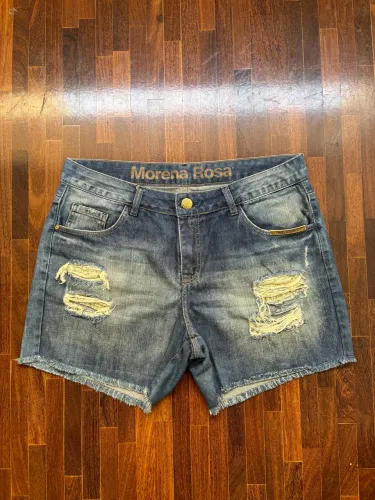Short Jeans Morena Rosa Feminino Destroyed - Tam. 44