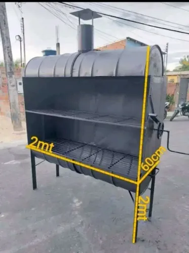 Churrasqueira grande chapa tambor 2mtsx60