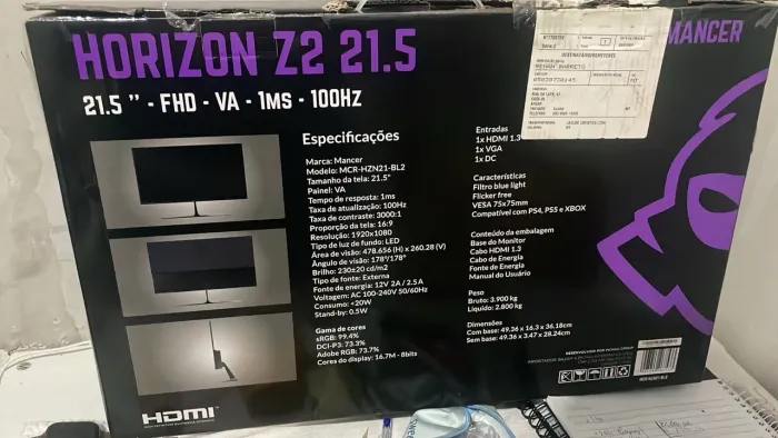 Monitor Mancer Horizon Z2 21 polegadas 