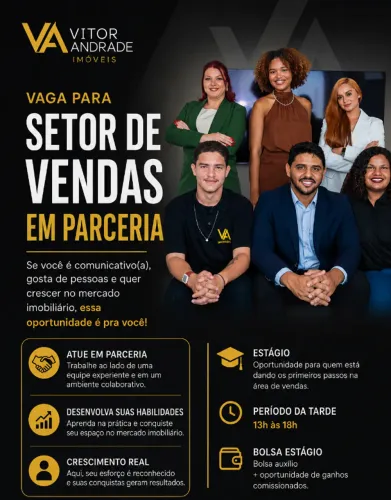 VAGA SETOR DE VENDAS EM PARCERIA - ESTÁGIO