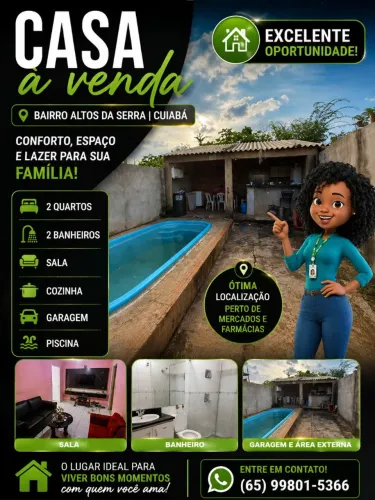 VENDO CASA COM PISCINA NO ALTOS DA SERRA