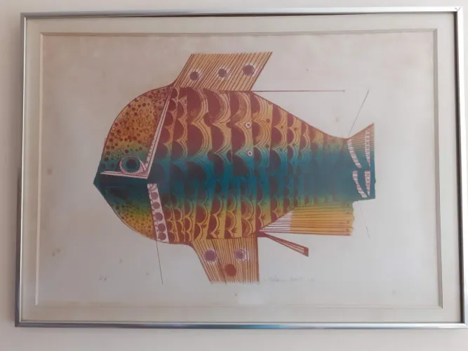 Quadro Serigrafia Peixe Aldemir Martins