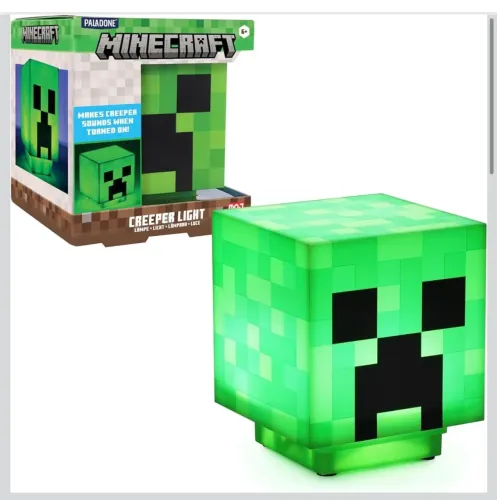 Luminária abajur Minecraft creeper