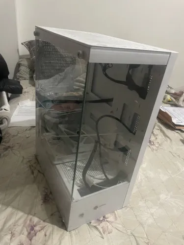 Gabinete Gamer Aquário Hayom Branco - Vidro Temperado (Semi-Novo)