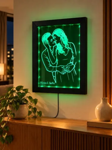 Quadro personalizado em espelho com LED