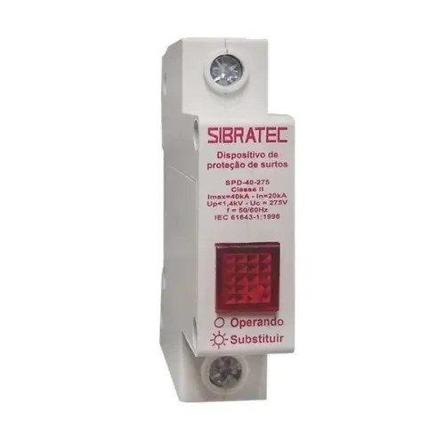 DPS Protetor de Surto 1 Polo 20/40KA 275V Classe 2 SPD-40-275 Sibratec