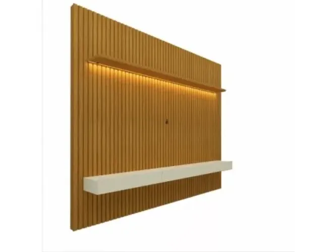Painel Ripado com Nicho e LED 1.85m 65? - Naturale/Off White l76