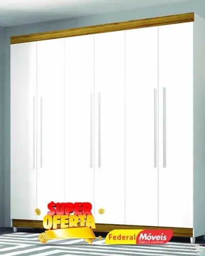 Guarda Roupa Casal 6 Portas 2 Gavetas Super Lindo Fazemos Entrega