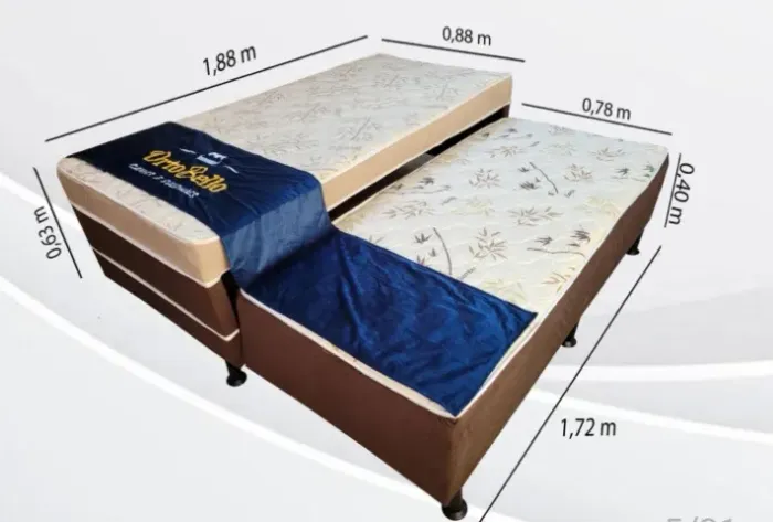 Bicama - Cama box solteiro D33 com auxiliar 