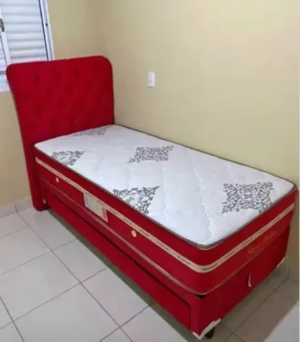 Cama box solteiro (colchão e base) novo