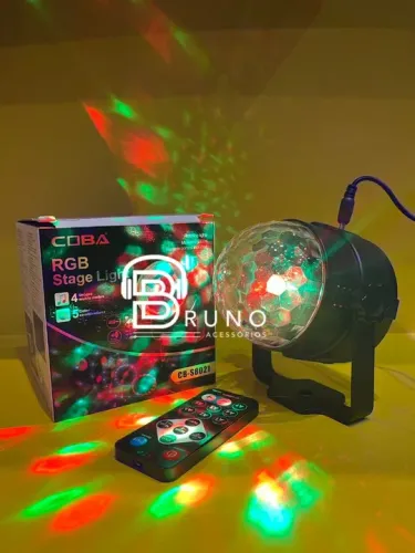 Mini Globo Jogo De Luz Discoteca RGB Com Controle Para Festa DJ
