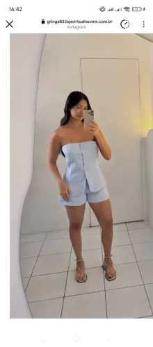 Conjunto alfaiataria tomara que caia 36/38