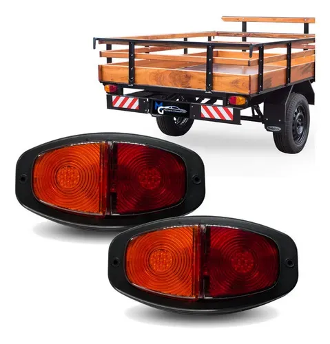 Par Lanterna Canoinha Led Carretinha 