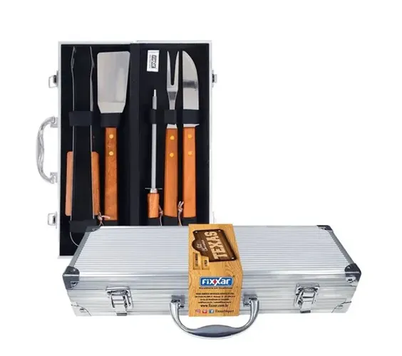 Kit Churrasco 6 Peças Maleta Alumínio ( PROMOÇÃO !!! )