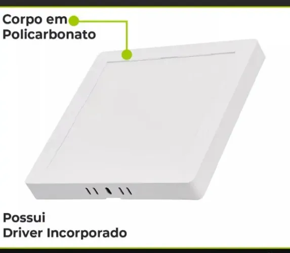 Plafon Sobrepor Led 18w Quadrado 6500k Branco Frio Arduino Automação COD-CP798