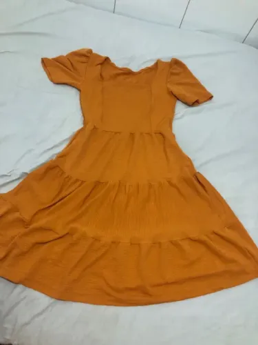 Vestido laranja de algodão
