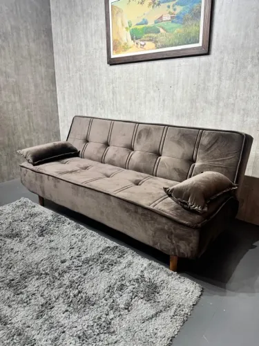 Sofá Cama Elegante em Veludo 1,88 de largura