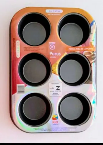 Forma de Cupcake Antiaderente Purus 6 Cavidades