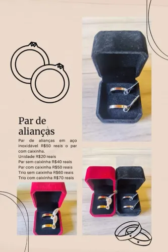 Alianças em aço inoxidável 