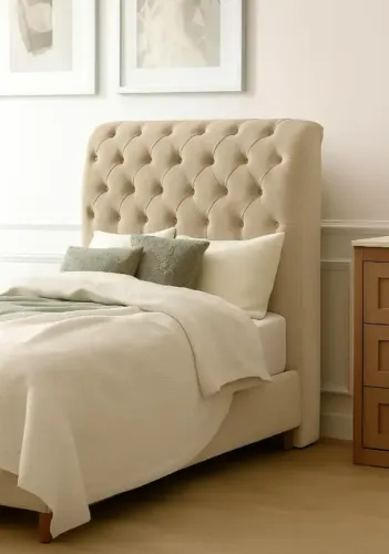 cabeceira taila solteiro bege ...