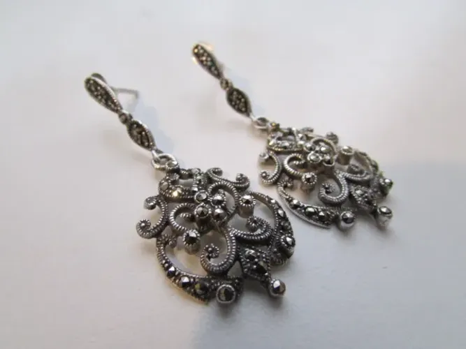 Brinco Em Marcassita com designer Exclusivo - Estilo Cigano