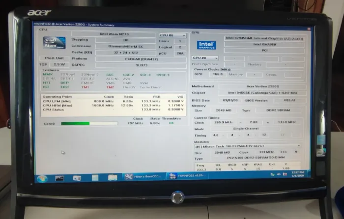 Acer Veriton Z280G - all in one sem fonte sem hd
