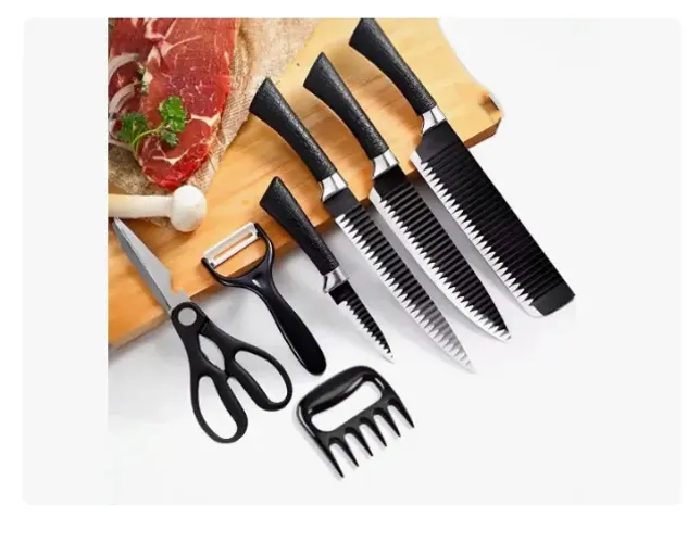 Jogo De Facas Para Churrasco Kit Antiaderente Fio De Navalha